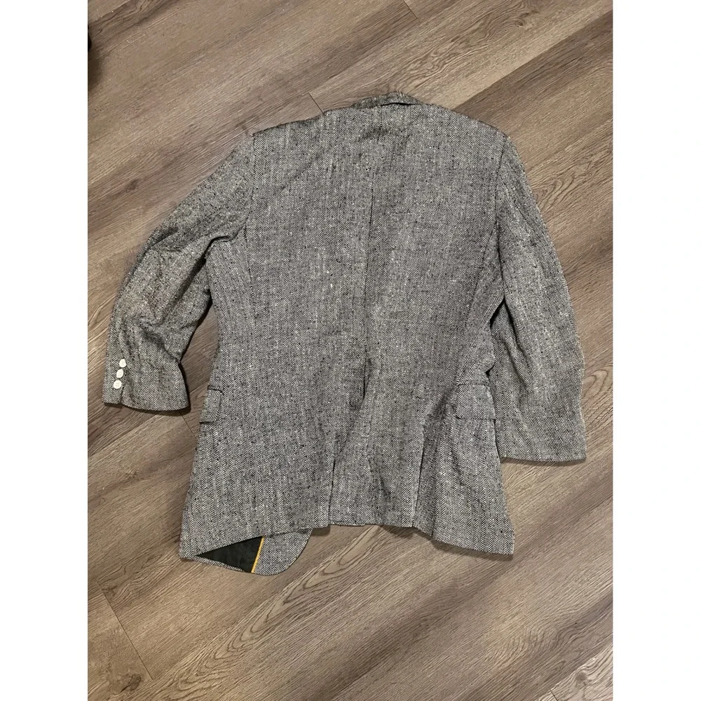 Rutlands Canterbury Collection Mens Herringbone Blazer Sport Coat Black‎ White